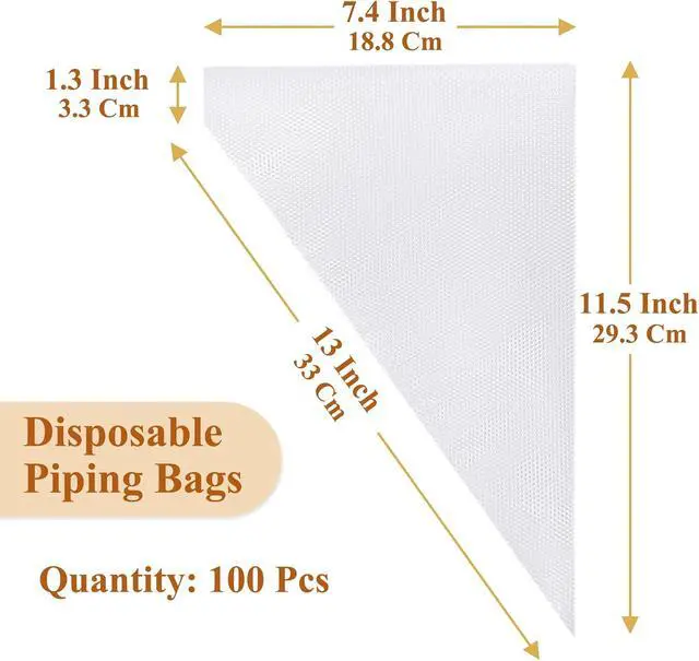 Alt view image 2 of 7 - LazyMe Disposable Piping Bags, 13 Inch Pastry Bags, 100 Count | Anti Burst Icing Bags for Frosting, Cake Decorating, Baking and Cookies