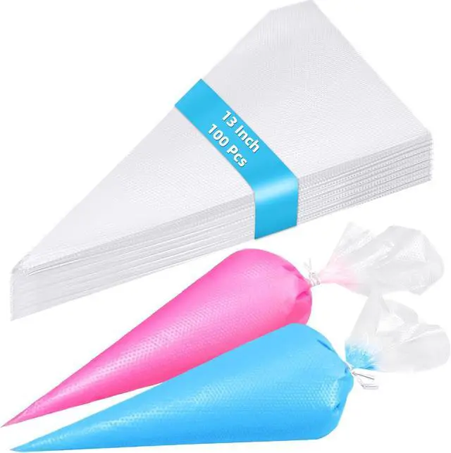 Main image of LazyMe Disposable Piping Bags, 13 Inch Pastry Bags, 100 Count | Anti Burst Icing Bags for Frosting, Cake Decorating, Baking and Cookies