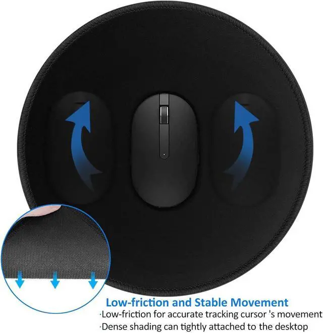Alt view image 4 of 6 - Personalized Mousepad with Photo, Custom Mouse Pad Add Picture/Text/Logo | Customized Round Mouse Pad for Desk, Non-Slip Thickened Design for Office, Gaming, Home Computer, Fun Gifts, Black