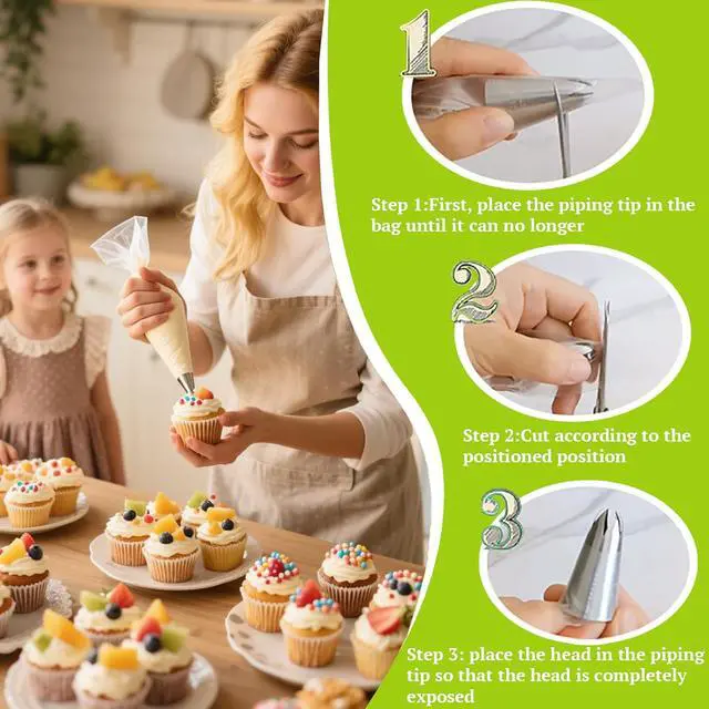 Alt view image 5 of 6 - Suuker 6B Piping Tips Set, 5-Piece Open Star Cake Decorating Tips | 5 Medium 6B Open Star Tips for Swirls, Stars, Shells on Cakes, Cupcakes and Cookies