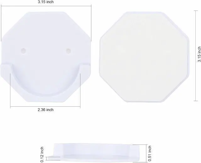 Alt view image 7 of 7 - Shower Rod Holders Adhesive Tension Curtain Brackets Stick on Pole End Caps Screw in Bar Hanging Supports for Wall Mounted in Bathroom Closet, U Shaped White Cups Plates Rod Protectors