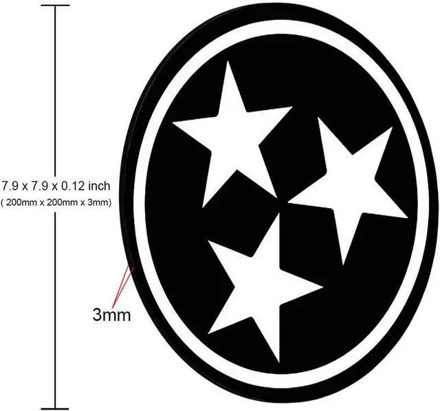 Alt view image 2 of 4 - Office Round Mouse Pad Custom,Tennessee Flag Isolated Volunteers Black Tri-Star Personality Desings Gaming Mouse Pad 7.9 x 7.9 x 0.12 Inch