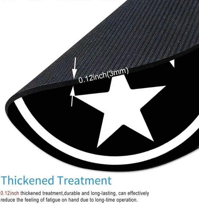 Alt view image 3 of 4 - Office Round Mouse Pad Custom,Tennessee Flag Isolated Volunteers Black Tri-Star Personality Desings Gaming Mouse Pad 7.9 x 7.9 x 0.12 Inch