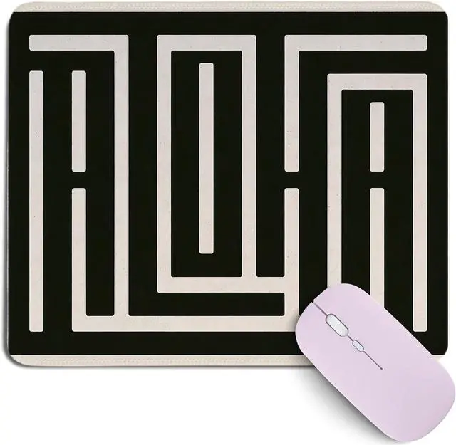 Main image of Aloha Mouse Pad,Black White Retro Line Art Desk Mat for Computers Laptop,Summern Minimalist Hawaiian Desk Pad for Office Home Dorm Decor,Gifts for Hawaii Lovers Surfers,10.2x8.2Inch