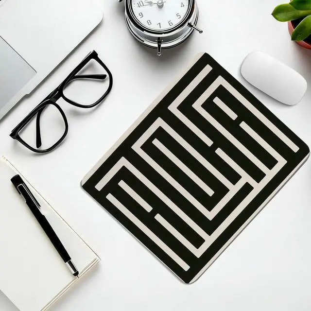 Alt view image 3 of 6 - Aloha Mouse Pad,Black White Retro Line Art Desk Mat for Computers Laptop,Summern Minimalist Hawaiian Desk Pad for Office Home Dorm Decor,Gifts for Hawaii Lovers Surfers,10.2x8.2Inch