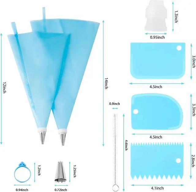 Alt view image 2 of 7 - Piping Bags and Tips Set, Reusable Cake Decorating Kit | Beginner-Friendly for Home Bakers Using Icing Bags and Tips to Frost Cakes, Cupcakes, Cookies, Pastries and Desserts at Home