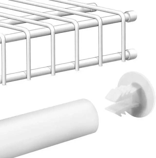 Alt view image 7 of 7 - 12 Pcs Closet Rod End Caps, Wear-Resistant Curtain Rod Pole Endcaps | White Hang Bar Plug Caps, Closetmaid End Covers for Home Bedroom Living Room Curtain Bracket Accessories