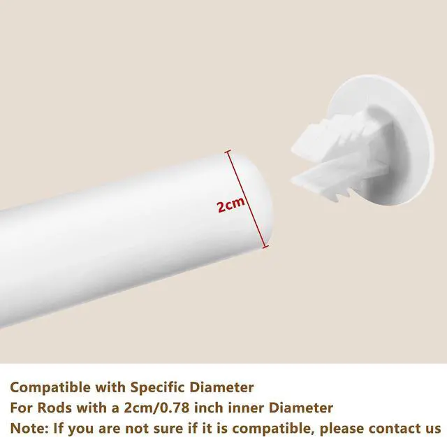 Alt view image 3 of 7 - 12 Pcs Closet Rod End Caps, Wear-Resistant Curtain Rod Pole Endcaps | White Hang Bar Plug Caps, Closetmaid End Covers for Home Bedroom Living Room Curtain Bracket Accessories