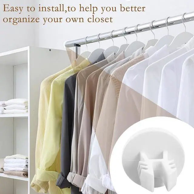 Alt view image 5 of 7 - 12 Pcs Closet Rod End Caps, Wear-Resistant Curtain Rod Pole Endcaps | White Hang Bar Plug Caps, Closetmaid End Covers for Home Bedroom Living Room Curtain Bracket Accessories