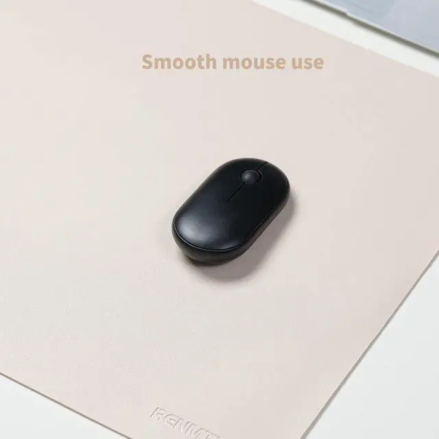 Alt view image 5 of 7 - RENMTURE PU Mouse Pad, Faux Leather Large Desk Pad, Home Work Office Accessories, Non-Slip Desk Mat, Waterproof Gaming Pad Desk Blotter (23.6" x 13.7", Beige)