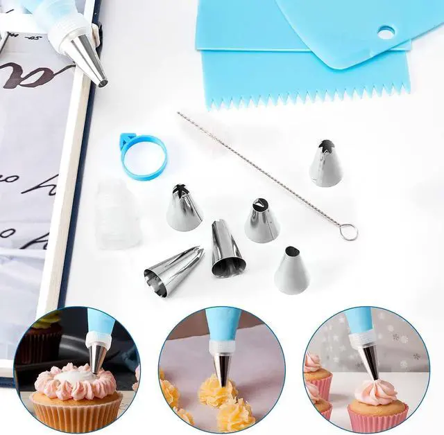 Alt view image 6 of 7 - Piping Bags and Tips Set, Reusable Cake Decorating Kit | Beginner-Friendly for Home Bakers Using Icing Bags and Tips to Frost Cakes, Cupcakes, Cookies, Pastries and Desserts at Home