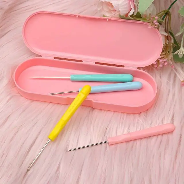 Alt view image 5 of 5 - 4 Pcs Cookie Scribe Needles, 5.2 Inch Icing Tools, Pink | Stainless Steel Tips, for Icing Detail Work, Popping Bubbles, Cake and Cookie Decorating