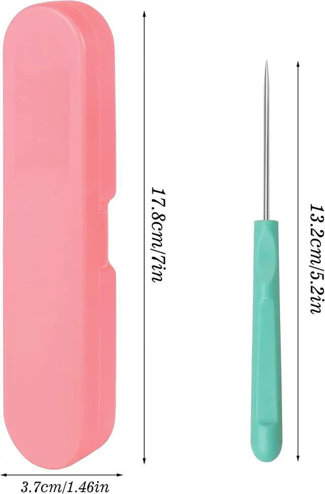 Alt view image 2 of 5 - 4 Pcs Cookie Scribe Needles, 5.2 Inch Icing Tools, Pink | Stainless Steel Tips, for Icing Detail Work, Popping Bubbles, Cake and Cookie Decorating