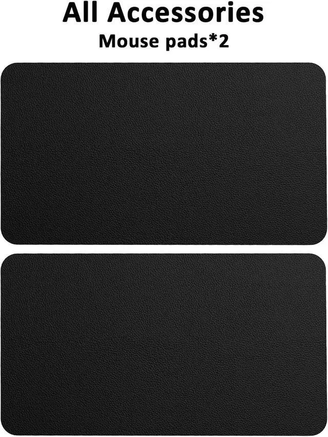 Alt view image 6 of 7 - HETTHI 2 Pack Self-Adhesive Mouse Pad, Sticks to Desk & Flat Work Surface - PVC Leather, 8.8 x 4.9 Inches, Black