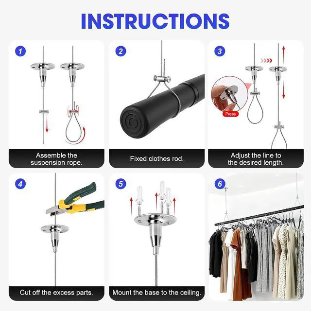Alt view image 5 of 7 - 1 PCS Heavy Duty Ceiling Closet Rod Support,59" Ceiling Curtain Rod Holders | 66LB Load Capacity,Adjustable Ceiling Mounted Curtain Rod Bracketfor Curved, L-Shaped, or Straight Shower Rods