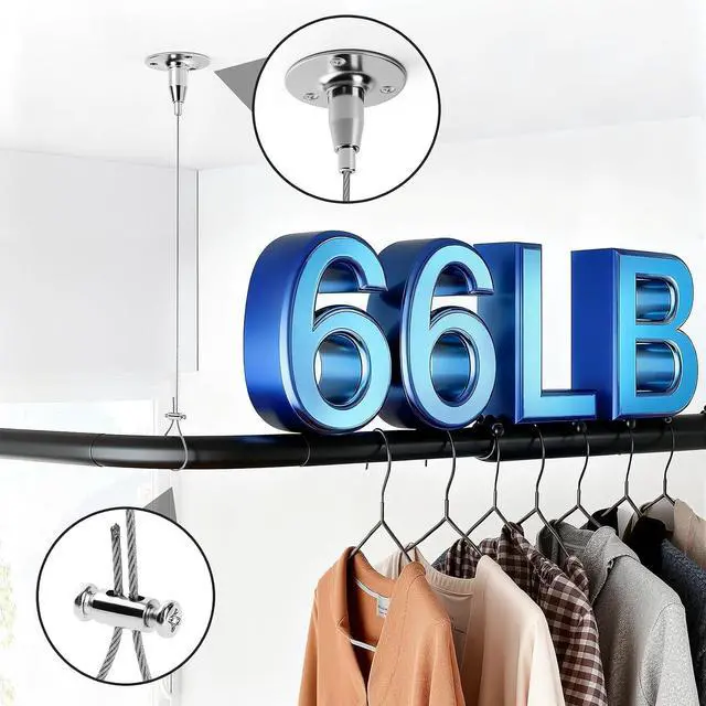 Alt view image 3 of 7 - 1 PCS Heavy Duty Ceiling Closet Rod Support,59" Ceiling Curtain Rod Holders | 66LB Load Capacity,Adjustable Ceiling Mounted Curtain Rod Bracketfor Curved, L-Shaped, or Straight Shower Rods