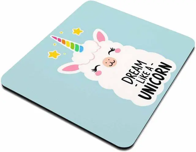 Alt view image 3 of 3 - Cute Unicorn Llama Mouse pad, Dream Like a Unicorn Motivational and Inspirational Quote Mouse pad 9.5 X 7.9 Inch (240mmX200mmX3mm)