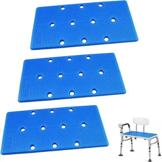 Main image of Transfer Bench Cushion Mat Shower Chair Bath Stool Seat Pad 10 Holes | Warm Soft Comfortable Non-Slip Waterproof Skin Friendly, Back Adhesive, Removable Backing, 10 Holes
