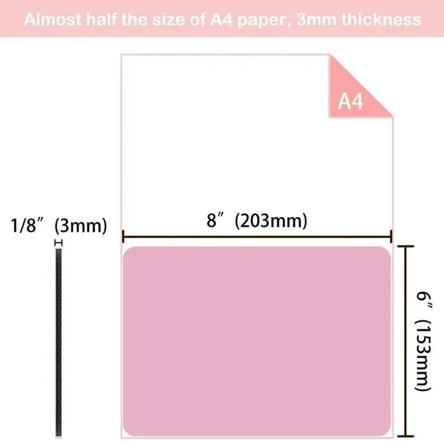 Alt view image 6 of 6 - Small Mouse Pad, 6 x 8 Inch Mini Mouse Pad for Keyboard Tray Laptop Wireless Mouse Home Office Travel, Portable & Washable (Pink)