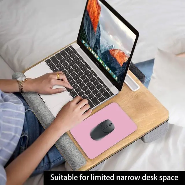 Alt view image 5 of 6 - Small Mouse Pad, 6 x 8 Inch Mini Mouse Pad for Keyboard Tray Laptop Wireless Mouse Home Office Travel, Portable & Washable (Pink)