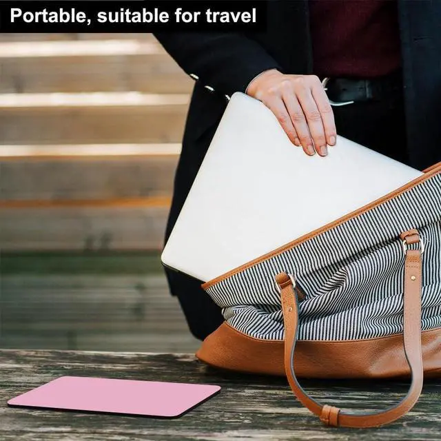 Alt view image 4 of 6 - Small Mouse Pad, 6 x 8 Inch Mini Mouse Pad for Keyboard Tray Laptop Wireless Mouse Home Office Travel, Portable & Washable (Pink)