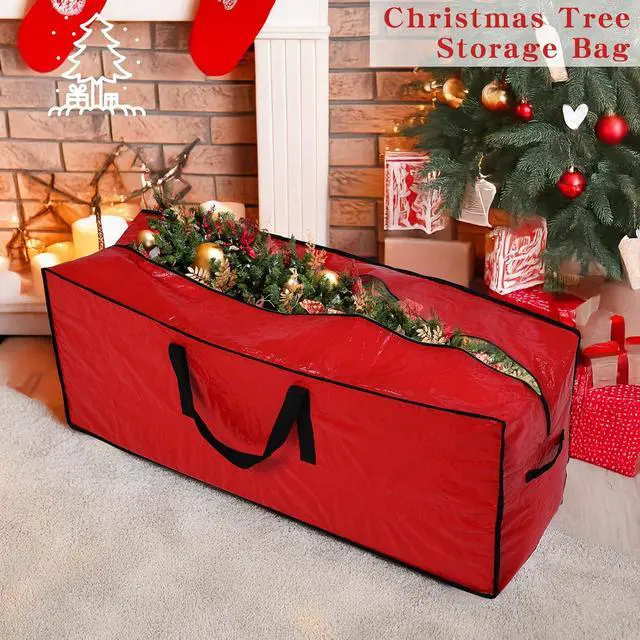 Alt view image 2 of 6 - Artificial Large Christmas Tree Storage Case Bags With Handles,Fits Up To 7 Ft Artificial Trees Zippered Bag Protects Against Dust, Insects And Moisture