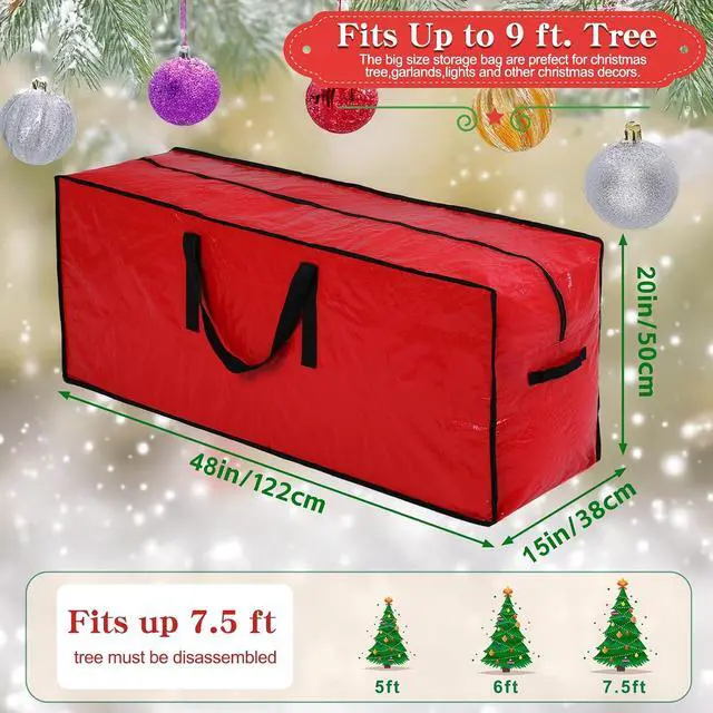 Alt view image 3 of 6 - Artificial Large Christmas Tree Storage Case Bags With Handles,Fits Up To 7 Ft Artificial Trees Zippered Bag Protects Against Dust, Insects And Moisture
