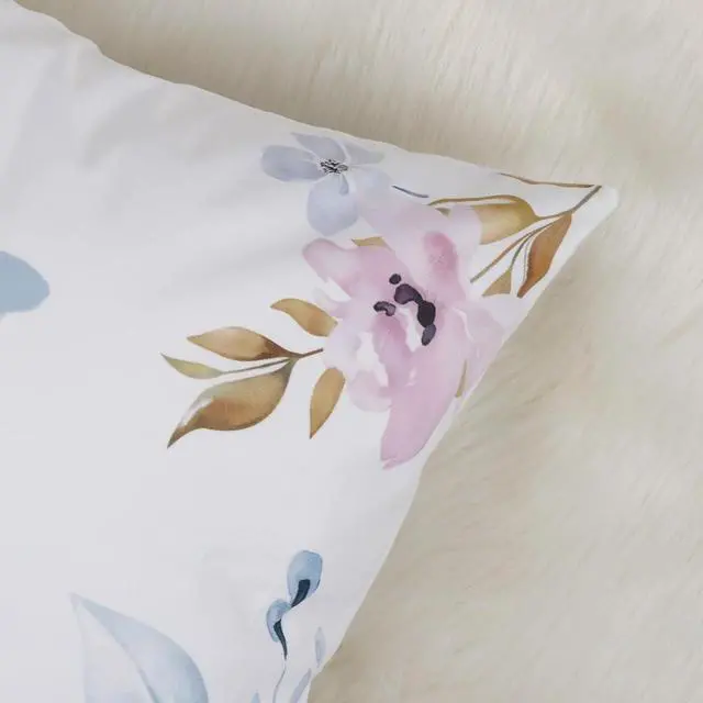 Alt view image 4 of 6 - Bonhause Watercolor Floral Throw Pillow Covers 18 x 18 Inch Purple Pink | Flower Leaves Ink Art Modern Decorative Cushion Covers for Couch Sofa Bed Home Garden Patio Decor Set of 2