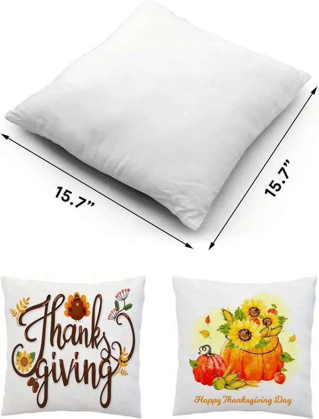 Alt view image 2 of 7 - Sublimation Blanks Pillowcases 4 Pack 16"x 16" No Pillow Insert | Heat Transfer Cushion Covers with Invisible Zippers for DIY Printing Sofa Coach Decor White Polyester Material
