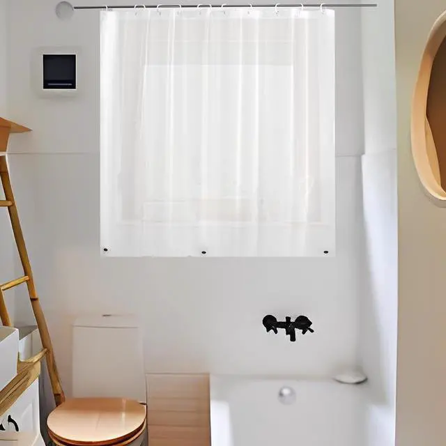 Main image of Waterproof Shower Curtain for Window Inside Shower, Frost, 40x36 | Hooks Included, 40W x 36H Inches Short Length Heavy Duty Vinyl Plastic Bathroom Window Curtain, Silky Frosted, 40 x 36