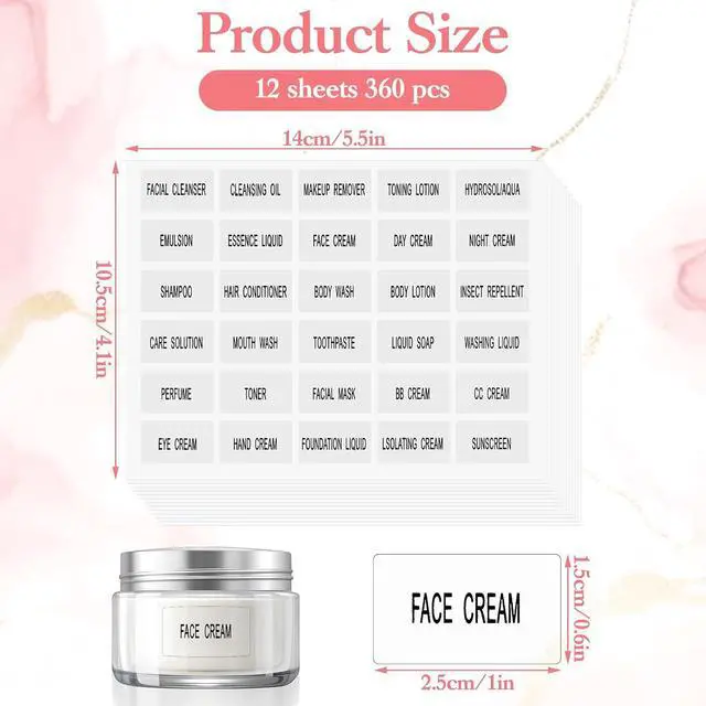 Alt view image 2 of 7 - 360 Pcs Waterproof Labels for Bottles, Travel & Toiletry Bottles - Refillable, Clear Bathroom Labels for Organizing Shampoo, Conditioner, Lotion & Cream