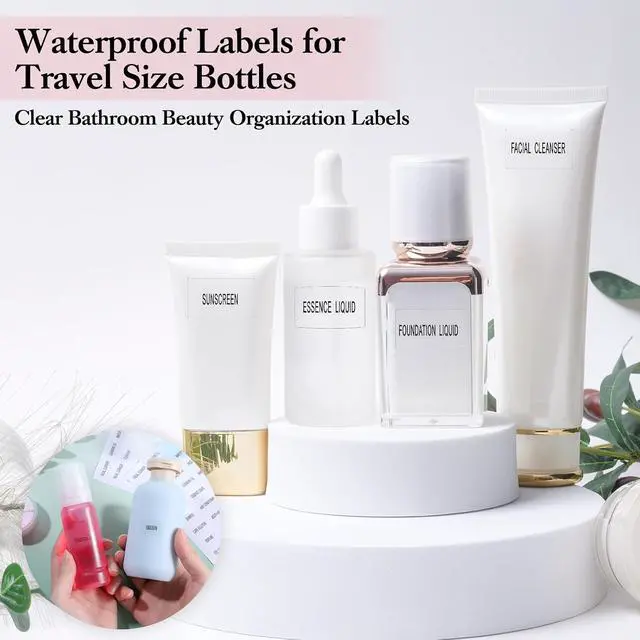 Alt view image 4 of 7 - 360 Pcs Waterproof Labels for Bottles, Travel & Toiletry Bottles - Refillable, Clear Bathroom Labels for Organizing Shampoo, Conditioner, Lotion & Cream