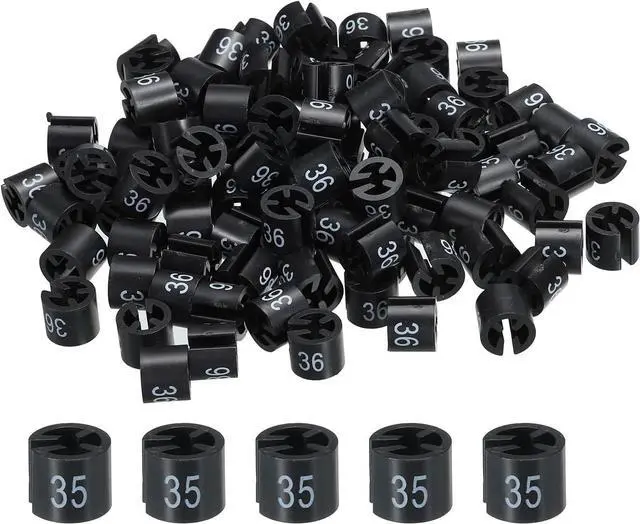 Main image of MECCANIXITY Clothes Hanger Marker Number 36 Garment Markers Tag 100Pcs | Colored Hanger for Garment Clothing Color Coding