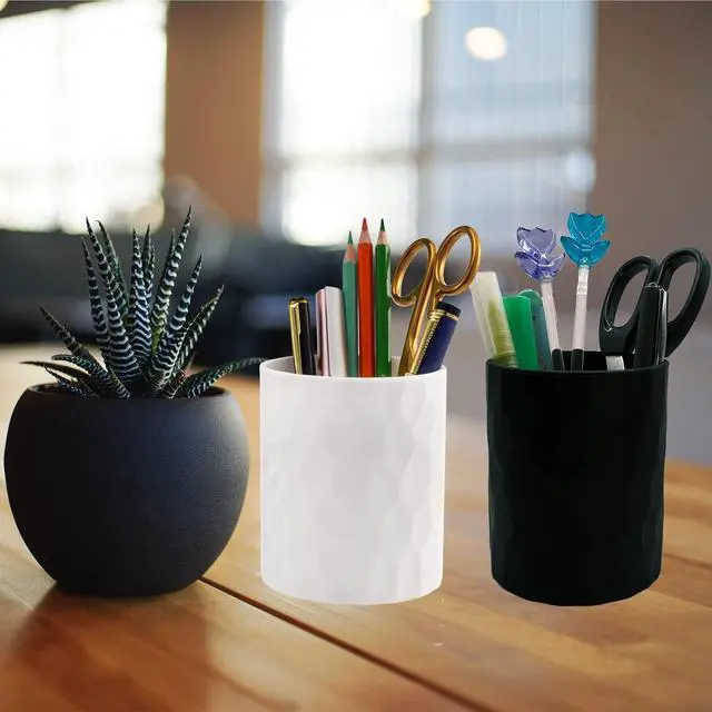 Alt view image 6 of 6 - minimaliving Pen Holder,Nordic Style Silicone Waterproof Pencil Holder for Desk Simple&Modern Minimalist Makeup Organizer Multifunctional Office Supplies for Home,Kids and School (Black)