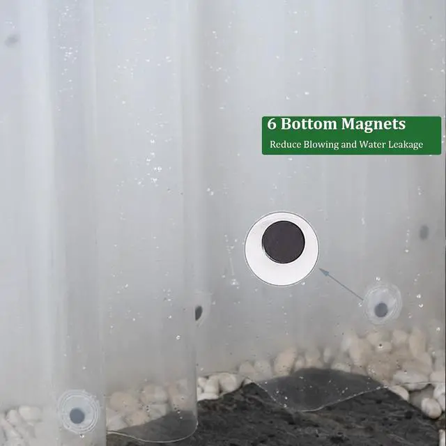Alt view image 3 of 7 - Long Shower Curtain Liner,72x75 Inch Length PEVA Clear Plastic Tall Shower Liner with 6 Magnets for Bathroom, Lightweight & Waterproof with Rustproof Grommets