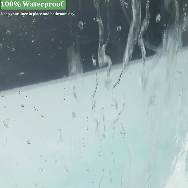 Alt view image 5 of 7 - Long Shower Curtain Liner,72x75 Inch Length PEVA Clear Plastic Tall Shower Liner with 6 Magnets for Bathroom, Lightweight & Waterproof with Rustproof Grommets