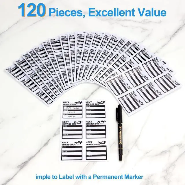 Alt view image 3 of 7 - for Oil Change Sticker Static Cling, Clear Stickers 120 Pcs 2x 2 Next Service Due Sticker for Windshield, Easy to Peel with No Residue for Car Auto Vehicle Window (Grey)