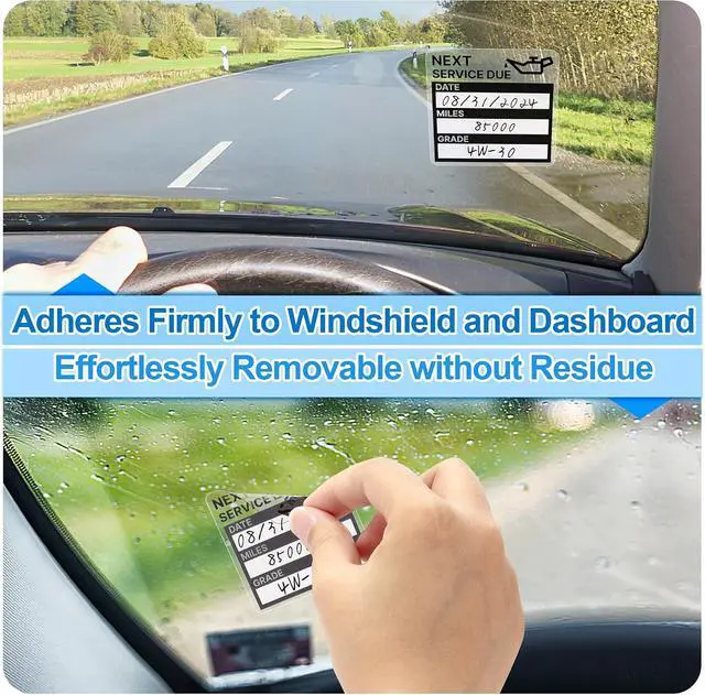 Alt view image 5 of 7 - for Oil Change Sticker Static Cling, Clear Stickers 120 Pcs 2x 2 Next Service Due Sticker for Windshield, Easy to Peel with No Residue for Car Auto Vehicle Window (Grey)