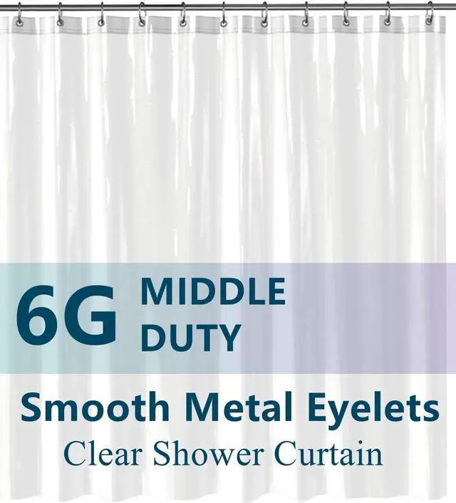 Main image of Blu-Pier Tech Clear Shower Curtain Set,Waterproof,PEVA Shower Curtain Liner for Bathroom72W x 72H-6Gauge