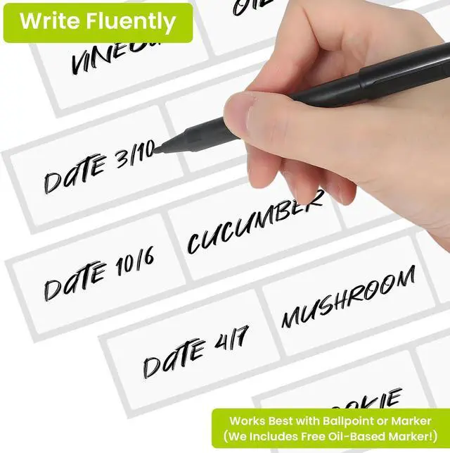 Alt view image 4 of 7 - 1000 Pcs Removable Food Labels Stickers with Perforation Line, 1" x 2" | For Storage Bins, Jars, Waterproof & Oil Resistant, Freezer Labels, Bottle Labels Easy Peel Off, Labels for Food Containers