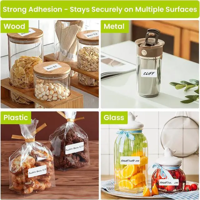 Alt view image 6 of 7 - 1000 Pcs Removable Food Labels Stickers with Perforation Line, 1" x 2" | For Storage Bins, Jars, Waterproof & Oil Resistant, Freezer Labels, Bottle Labels Easy Peel Off, Labels for Food Containers