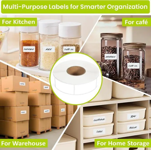 Alt view image 7 of 7 - 1000 Pcs Removable Food Labels Stickers with Perforation Line, 1" x 2" | For Storage Bins, Jars, Waterproof & Oil Resistant, Freezer Labels, Bottle Labels Easy Peel Off, Labels for Food Containers