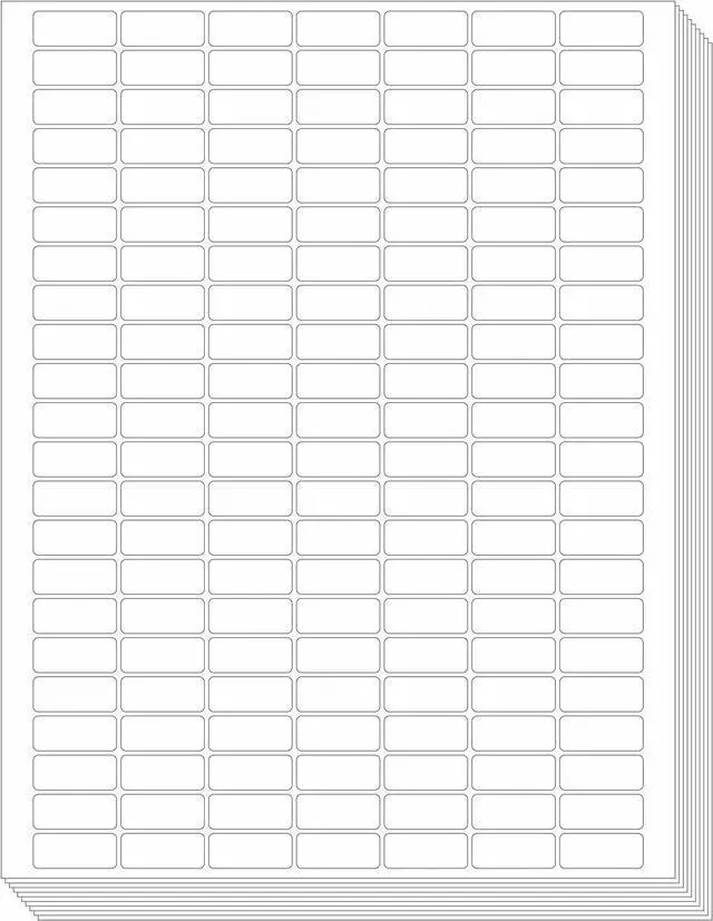 Main image of 1540 White Rectangular Labels, White Code Labels Water/Oil/Tear Proof Stickers Removable No Residue for Bins, Kitchen Containers (Each Sheet is Letter Size 8.5 x 11)