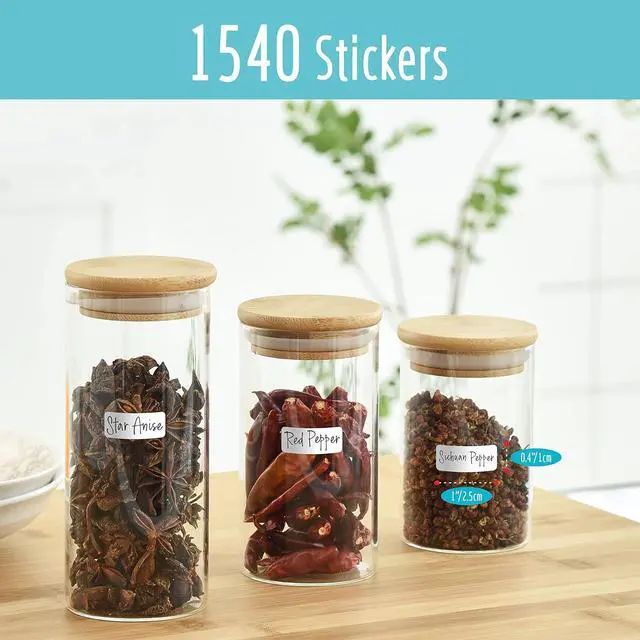 Alt view image 2 of 7 - 1540 White Rectangular Labels, White Code Labels Water/Oil/Tear Proof Stickers Removable No Residue for Bins, Kitchen Containers (Each Sheet is Letter Size 8.5 x 11)