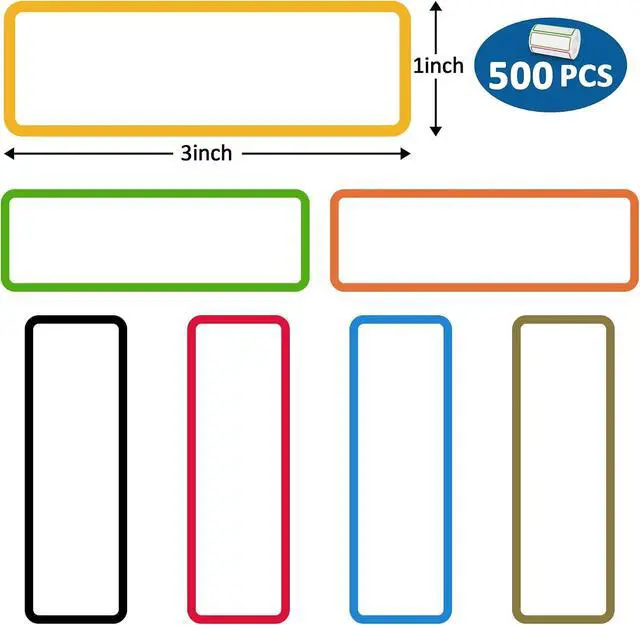 Alt view image 2 of 7 - 500 Pcs 1×3 Inch Removable Freezer Labels, Waterproof, Oil & Tear Resistant, No Residue Writable Stickers for Food Containers, Jars, Pantry and Meal Prep (Bright-Blank)