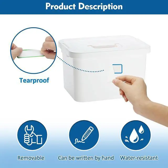Alt view image 3 of 7 - 500 Pcs 1×3 Inch Removable Freezer Labels, Waterproof, Oil & Tear Resistant, No Residue Writable Stickers for Food Containers, Jars, Pantry and Meal Prep (Bright-Blank)