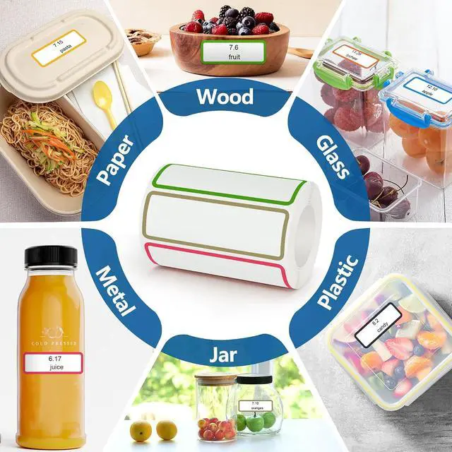 Alt view image 7 of 7 - 500 Pcs 1×3 Inch Removable Freezer Labels, Waterproof, Oil & Tear Resistant, No Residue Writable Stickers for Food Containers, Jars, Pantry and Meal Prep (Bright-Blank)