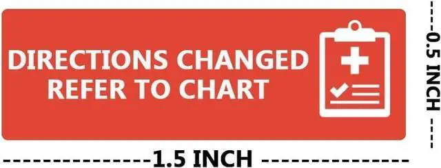 Main image of Directions Changed Sticker for Doctor File,1.5 * 0.5 Inch Self Adhesive Labels