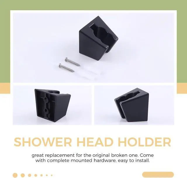 Alt view image 6 of 7 - Aomasi Handheld Shower Bracket with Two Slot, Matte Black, Wall Mounted | Rustproof ABS Plastic, Space-saving Two-slot Wall-mount Design, Shower Sprayer Holder Works for Outdoor Shower, Bidet Sprayer