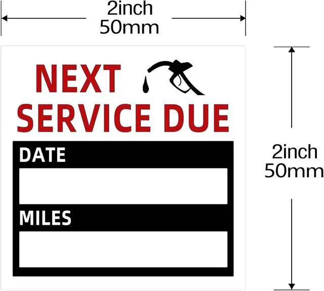 Alt view image 2 of 7 - 300 Pieces Oil Change Stickers, Service Reminder Labels, Auto Maintenance Service Due Reminder Stickers Labels, 2 x 2 Inch, 1 Roll (Black)